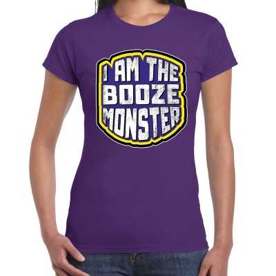 Halloween booze monster verkleed t shirt paars dames