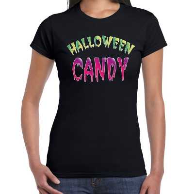 Halloween candy snoepje verkleed t shirt zwart dames