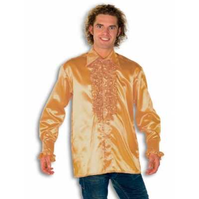 Overhemd goud rouches heren