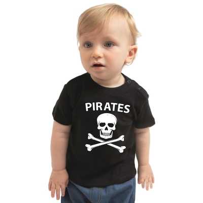 Piraten verkleedkleding shirt zwart babys