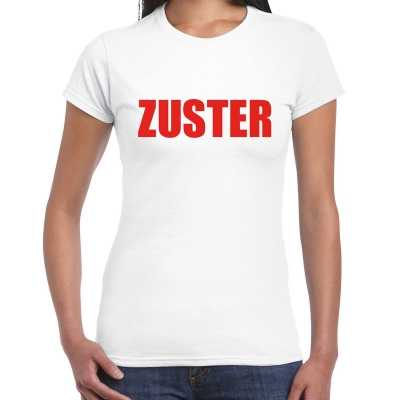 Zuster verkleed t shirt wit dames