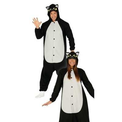 Zwarte kat/poes dieren verkleedpak heren