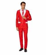 Carnavals heren outfit kerstman feest outfit print