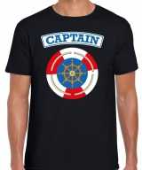Kapitein captain verkleed t-shirt zwart heren
