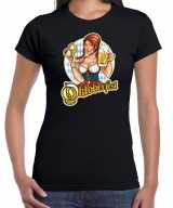 Oktoberfest bierfeest drank fun t-shirt outfit zwart dames
