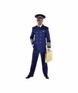 Piloten feest outfit heren blauw