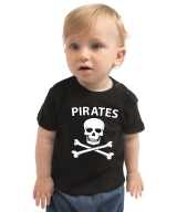 Piraten verkleedkleding shirt zwart babys