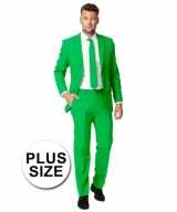 Plus size heren feest outfit groen