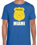 Police politie embleem miami verkleed t shirt blauw heren
