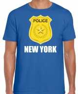 Police politie embleem new york verkleed t shirt blauw heren