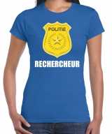 Rechercheur politie embleem carnaval t shirt blauw dames