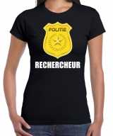 Rechercheur politie embleem carnaval t shirt zwart dames