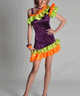 Sexy paars hawaii dames jurk