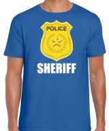 Sheriff police politie embleem t-shirt blauw heren