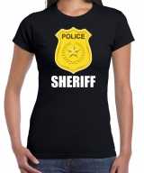 Sheriff police politie embleem t-shirt zwart dames