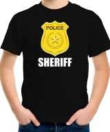 Sheriff police politie embleem t shirt zwart kinderen