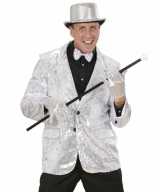 Zilveren glitter blazer